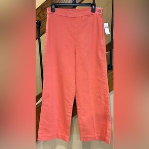 Anthropologie Pilcro Pants The Skipper Side Zip Wide Leg Coral SZ. 30 NWT